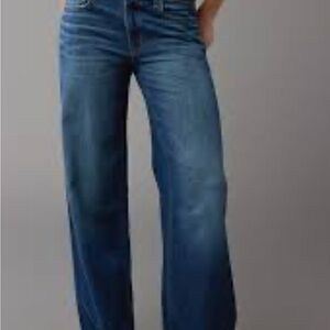 American Eagle Outfitters Blue Flare Wide Leg Jeans Size 2 Short